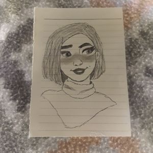 A drawing of a girl